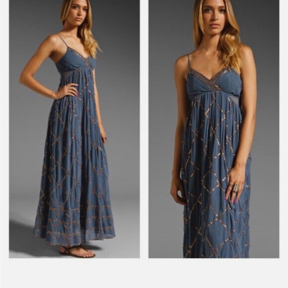 Elegant Blue Maxi Dress